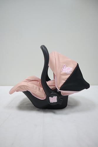 Dolly Tots Puppen-Autositz in Pink & Schwarz | Reise-Autositz für Puppen mit Stauraum | Puppen-Autositz & Reisesitz | Pinker Puppensitz mit geometrischem Design | Puppenwagen, Buggy & Puppenzubehör fü – Bild 5