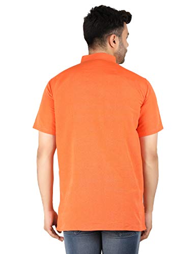 Image of LATEST CHIKAN Men's Cotton Regular Casual Strped Short Kurta Half Sleeves - (SK-LJ.DS.AS)