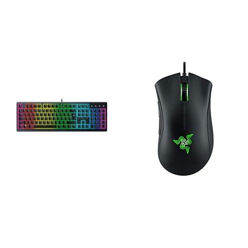 Razer Ornata V3 + DeathAdder Essential (2021) Bundle - Flache Mecha-Membran-Gaming Tastatur DeathAdder Kabelgebundene Gaming-Maus mit Optischem Sensor mit 6400 DPI | Schwarz