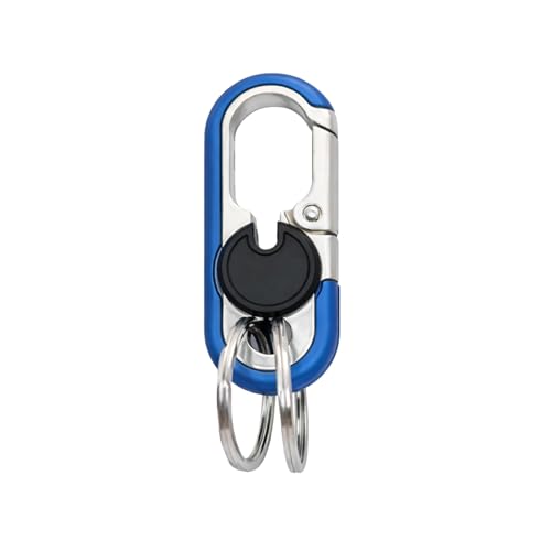 Image of THE MEN THING - Stylish Multicolor Stainless Steel Keychain for Men & Boys (BLAZE CLIP BLACK - Blue)