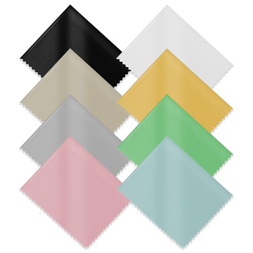 zoerbufan 8 Piezas Paños Limpia Gafas, Paños de Limpieza de Microfibra para Limpiar Anteojos,Lentes de Cámara, Tablets, Phones, Laptops, Pantallas LCD(8 Color)