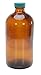 Vestil BTL-UVN-G-32-CS Narrow-Mouth Round UV Glass Bottle with Green Cap, 32 oz Capacity, Amber (Pack of 6)