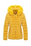 Bellivera Women Double Sided Faux Fur Jacket with Fur Collar, The Puffer Coat Worn on Both Sides 192