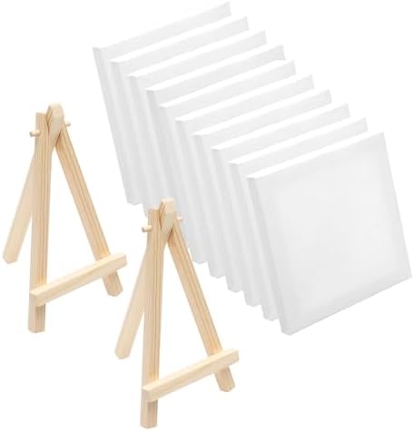 Mini Canvas and Easel Set, Canvas and Easel Set - 10 Pcs Small Canvases ...