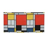 Composizione in rosso, giallo, blu e nero stampato bandiera festiva, striscione colorato ideale per bar in giardino e riunioni di amici