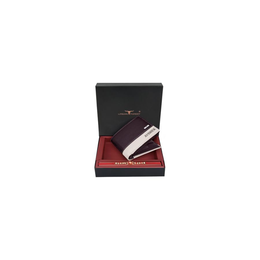 Rakhi Gift Hamper for Brother - Brown/Sand Customized Men's Leather Wallet and Rakhi Combo Gift Set for Brother - 4809-image-18