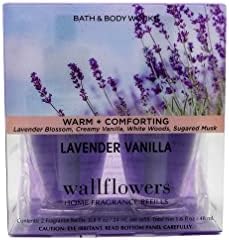 Bath & Body Works Lavender & Vanilla Odor Eliminating With Fresh Source Wallflowers Home Fragrance Refills, 2-Pack (1.6 fl oz total)