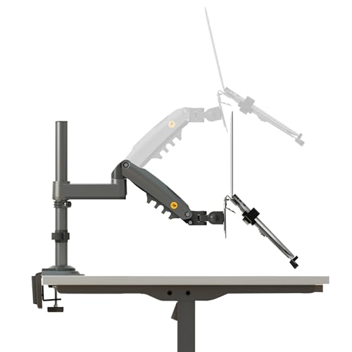 NB North Bayou Laptop Arm with Adjustable Tray for 10-17 Inch Notebook, Monitor Arm for 17 to 30 Inch Computer Screen, Laptop Mount VESA 75 & 100 mm H100-FP