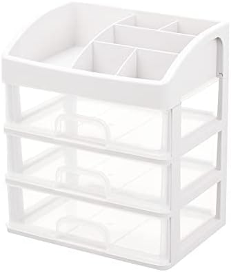ZJT Makeup Organiser, Cosmetic Storage with Drawers, Makeup Holder for Lipstick Jewellery Skincare Cosmetics Organisers, Plastic Organizer Desktop Countertop Bathroom 23.5x17x27CM