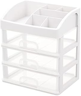 ZJT Makeup Organiser, Cosmetic Storage with Drawers, Makeup Holder for Lipstick Jewellery Skincare Cosmetics Organisers, Plastic Organizer Desktop Countertop Bathroom 23.5x17x27CM