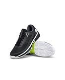 Wilson Męskie buty tenisowe Rush Lite 5 Clay, Czarny, biały, bezpieczny, żółty, 8 UK X-Wide
