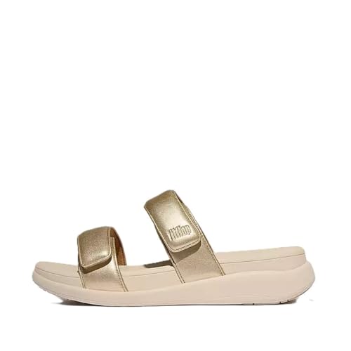 Image of FitFlop Women's, F-MODE GO Adjustable Two-Bar Slide Sandal, Platino, 6.5