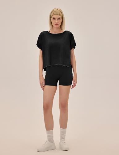 Image of UNIANKIYA Open Back Workout Tops for Women Loose Fit Athletic Crop Tee Short Sleeve Gym Running Yoga Shirt