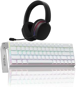 AULA Keyboard and Headset Combo, WIN68 HE Magnetic Switch Wired Mechanical Gaming Keyboard G7 Pro Wireless Headset