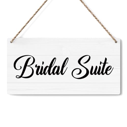 Rustic Wedding Bridal Suite Sign, Engagement Wedding Photo Props Sign, Weddings Decor Stuff Engagement Party Decorations 12x6 Inches (White)