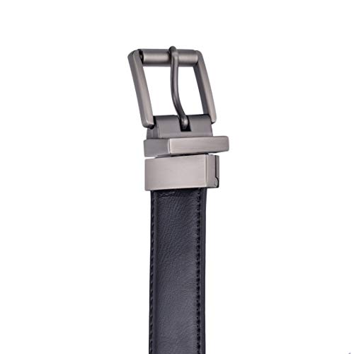 Image of Beltox Men's Belt Dress Casual Reversible Leather 1.1 inch w Roller Buckle Rotated