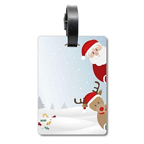 Étiquette de valise motif Nouvel An et Noël, idée cadeau utile pour grand voyageur