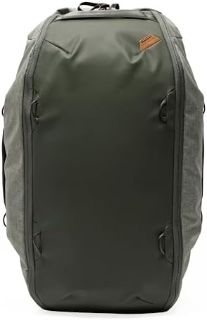 Peak Design Travel Duffelpack 45-65L, Sage, Weatherproof Duffel Backpack, Expandable Design, Extra-Long Zip Path, Stowable Straps, Fits Packing Cubes and Camera Cubes, Versatile Duffel Bag for Travel