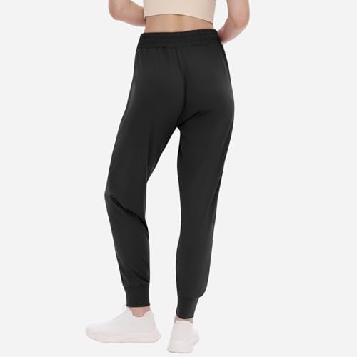 TNNZEET Women's Joggers with Pockets - High Waisted Sweatpants Tapered Leg Drawstring Lightweight Athletic Pants