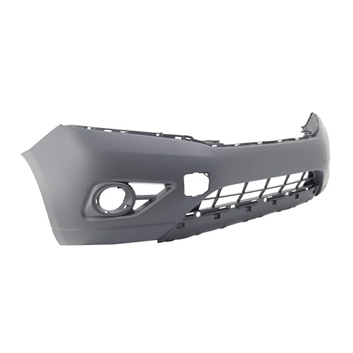 Image of FitParts Compatible with Nissan Pathfinder 2013-2016 Front Bumper Cover | Primed, With Fog Light Holes, Without Parking Sensor Holes, Hybrid, Ready to Paint, OEM 620223KA0H, NI1000288