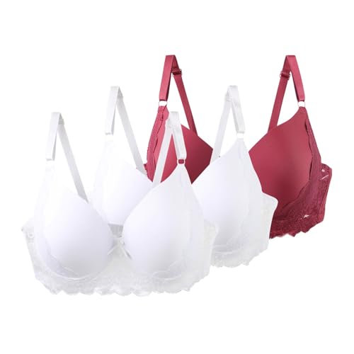 Sujetadores de soporte para mujer, sujetadores con aros para mujer, brasier de encaje con correas ajustables, ligero, transpirable, cómodo, ropa interior para uso diario y ocio, sujetadores deportivos