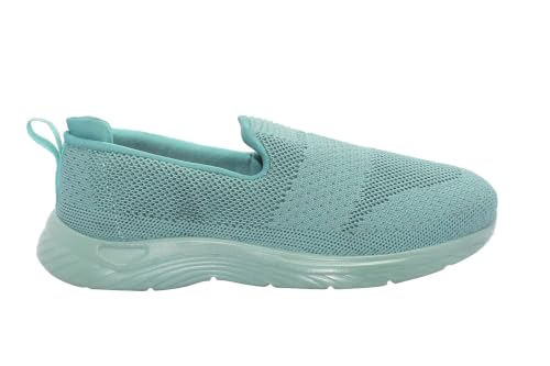 Image of WalkLine Women's Slip-On Walking Shoes | Lightweight Knitted Mesh Casual Sneakers | Soft PU Sole Comfortable Loafers | Breathable Running, Gym, Travel Shoes for Women