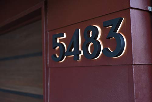 4 Inch House Numbers 3000K Led, Modern Address Signs For Homes | By Jelsco (1, Neutra Black) #TOP1