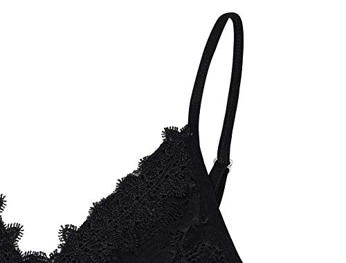 Jurebecia Sra. Sexy Hollow Lace Roupa Interior Halter Corset,Preto-XL