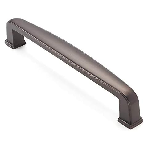 Cauldham 10 Pack Solid Kitchen Cabinet Handles (5" Hole Centers) - Drawer/Door Hardware - Style T765 - Oil Rubbed Bronze Cover