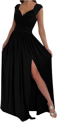 Robe longue formelle pour demoiselle d'honneur élégante à col en V