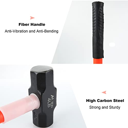 image for FVIEXE 4lb Sledge Hammer, 4 Pound Drilling/Crack Hammer with Forged St