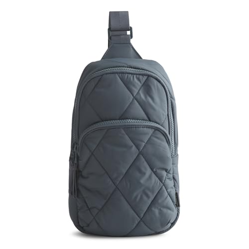 Image of Vera Bradley Women's Featherweight Lorman Sling Backpack - Water Resistant Crossbody Purse for Travel & Work - Dark Slate