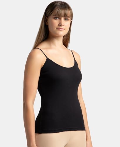 Image of Jockey 1487 Women's Super Combed Cotton Regular fit Rib Camisole with Adjustable Straps and Stay Fresh Treatment (Pack of 2)