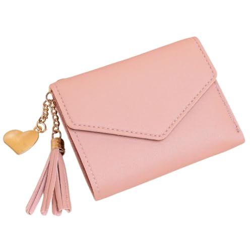 Carteira feminina Porta Cartão couro sintético slim pequena (Rosa)