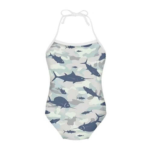 Image of ELEQIN Cartoon Animal Cute Girls One Piece Swimsuit Adjustable Swimwear for 3Y-10Y