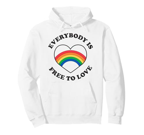 Trendy Apparel Pride Everybody Is Free To Love Rainbow Heart �p�[�J�[