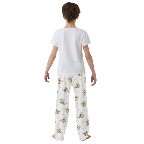 Boys' Pants Funny Farting Bees and Flower Long Bottoms Jogger Pants Elastic Waist Trousers with Pockets S-XL3