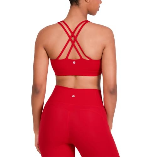 Image of YITTY Active Women's Ultraluxe Strappy Medium Impact Bra, Athleisure, 4-Way-Stretch