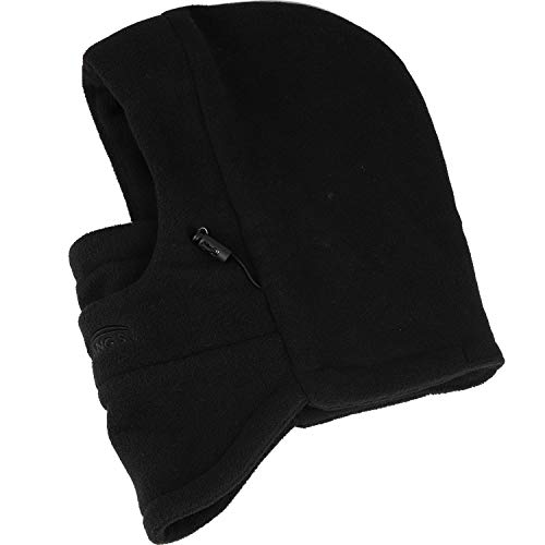 VJOLI Unisex Kinder Winter Mütze Jungen Mädchen Kapuzenschal, 5 in 1 Hut mit Warmen Schal Ski-Outdoor Sport Winter Schlupfmütze Cap 2-15 Jahren (Schwarz)