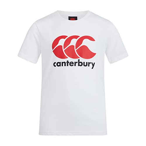 Canterbury Junior Boys CCC Logo T-shirt | Comfortable Regular Fit | Cotton Blend Non-Technical T-Shirt, Bright White, 6