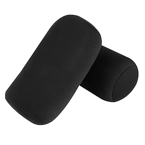 IMIKEYA 2piezas Almohada De Cuello Rellena Cojín Cilíndrico Adorable Color Negro Suave para Viaje y Descanso Casa