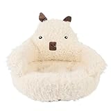 Tissting Warmes Plüsch Katzensofa Bett für Innenkatzen, Weiches Waschhundbett mit Plüschmatte für Winter und Herbst, Niedliche Heimatkultur Haustiersofa