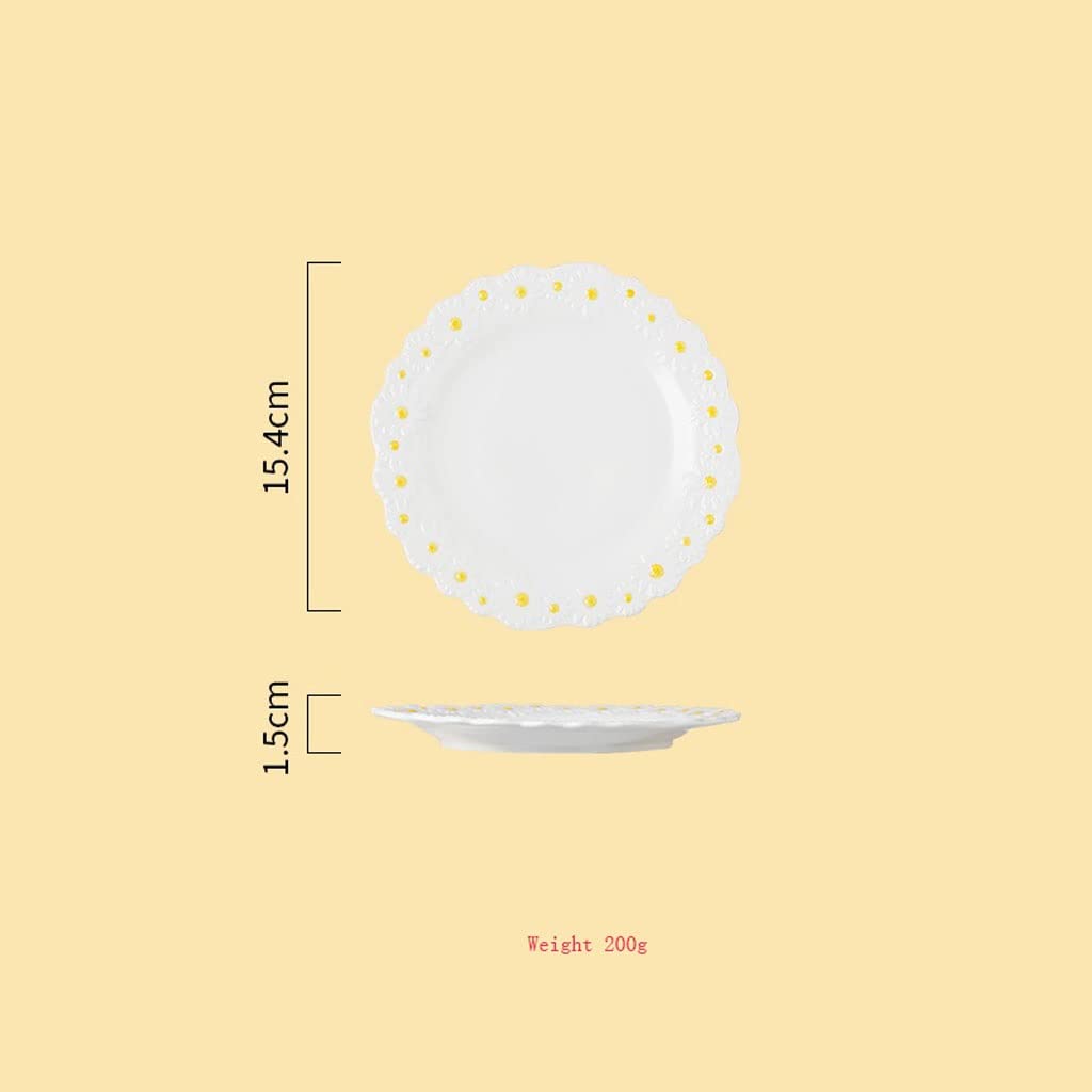 Assiettes Plates Daisy Dinner Assiettes Salad Dîner Assiettes Famille Cuisine Vaisselle Vaisselle Salle à manger Accessoires Assiette (Color : 6 inch platter)