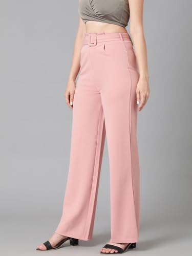 Image of KOTTY Women's High Rise Viscose Rayon Relaxed Fit Korean Trousers