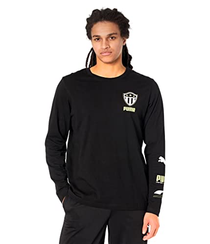 PUMA Midfield Long Sleeve Tee Cotton Black/Puma White MD