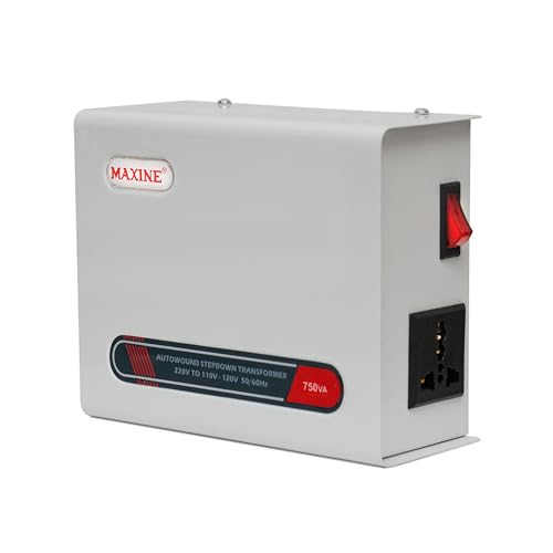 Image of Maxine 750 Watt 220v to 110v Step Down Voltage Converter for US Appliances Used in India Step Down Transformer for US Device (Mark II)