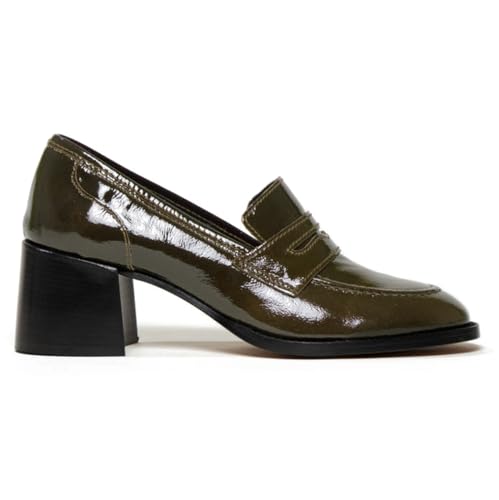 Image of SHODENSE Women Vintage Chunky Heel Loafers Pumps Platform Round Closed Toe Oxford Shoes Burnished Patent Matte Suede Slip On Dress Loafer Block Stacked Heels Office Formal Work Business 4-11 M US