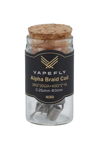 Vapefly Ni80 Alpha Braid Clapton Prebuilt Coil 28GA*20GA+40GA*2 * 16 0,25 Ohm - 6 Stück für 2,60 EUR (-47%) statt 4,95 EUR bei Amazon Bild: Vapefly Ni80 Alpha Braid Clapton Prebuilt Coil 28GA*20GA+40GA*2 * 16 0,25 Ohm - 6 Stück für 2,60 EUR (-47%) statt 4,95 EUR bei Amazon