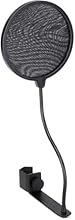 Prevent annoying vocal plosives from ruining your recording with this adjustable clip-on pop filter. 6" pop filter. Lightweight plastic hoop Micro-weave black nylon diffuser Gooseneck and clothespin-style shaft clip