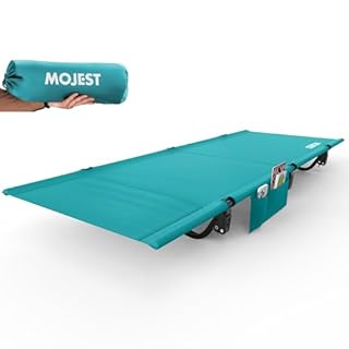 Mojest Ultralight Camping Cot for Adults, Portable Folding Camping Bed, Supports 350 lbs - Lightweight for Travel, Camping, Hiking, Backpacking, Mountaineering (Blue)